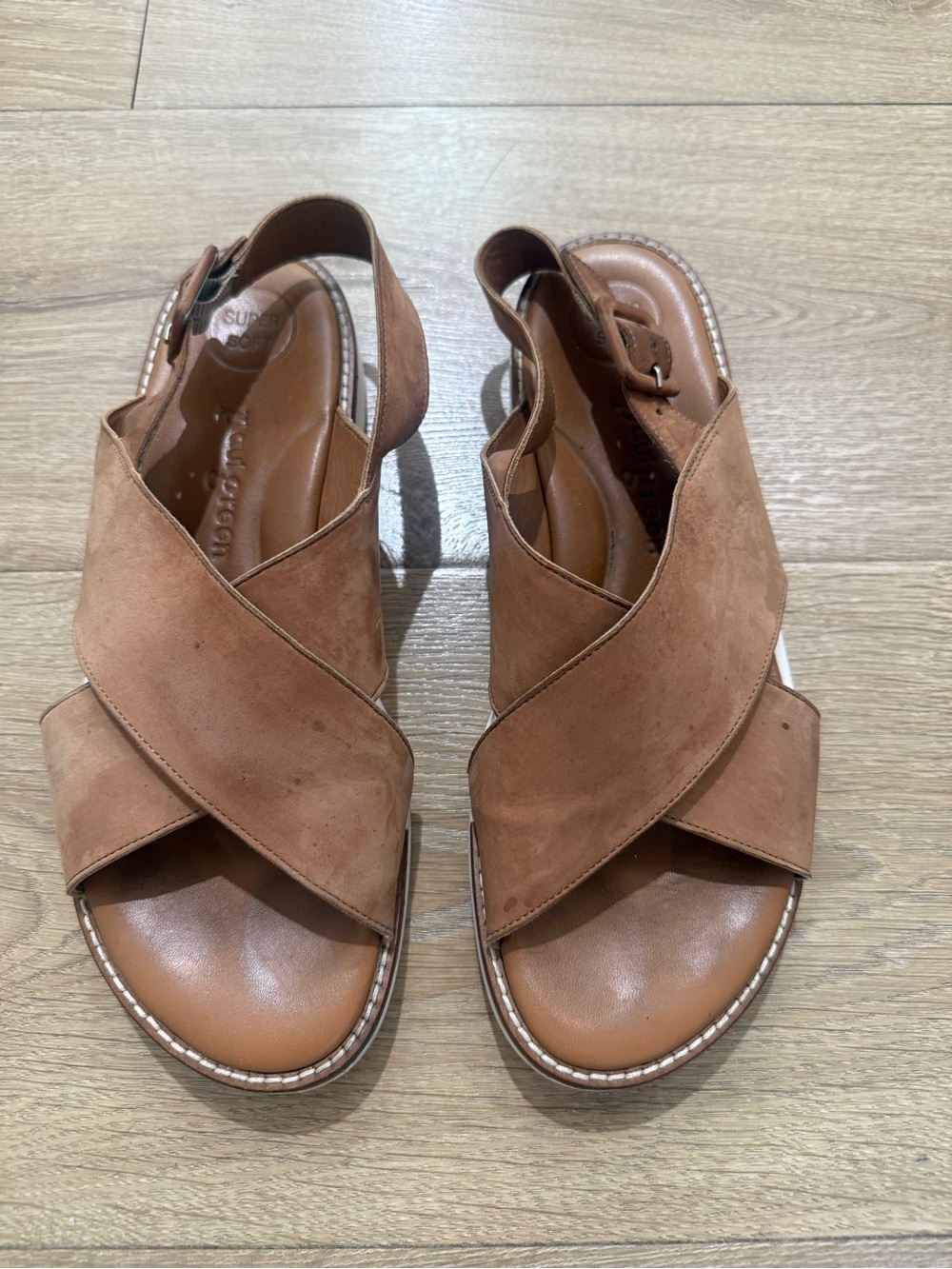 Paul Green Sandals WMS SZ UK 5 US 7.5 Heaven Slingback Tan Suede